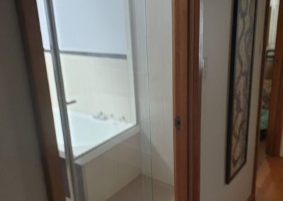 Shower screen and mirror installation in Hallet Cove.
