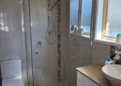 Semi frameless shower screen installed in Woodcroft